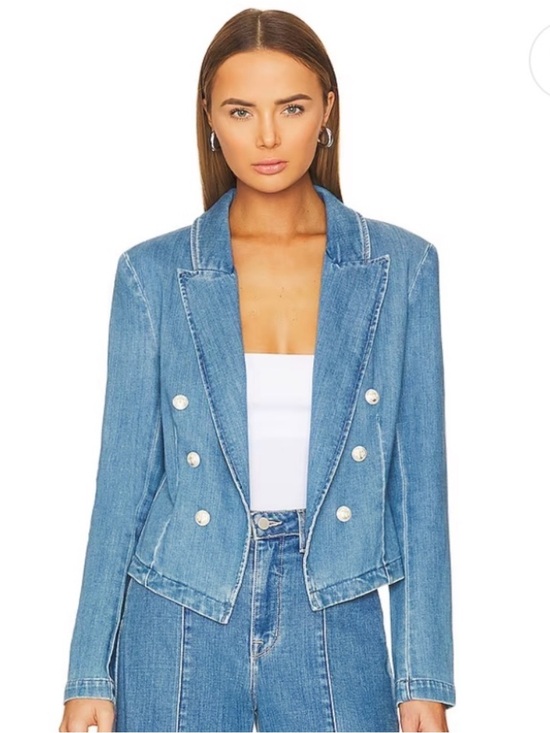 L'AGENCE Jackets & Blazers - L’AGENCE Blazer Wayne Double Breasted in Provo Blue Denim